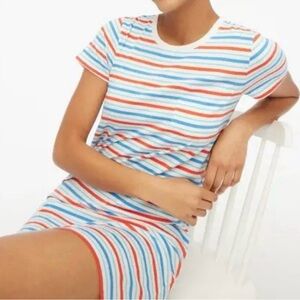 J.Crew Striped T Shirt Dress Small Multicolor Pocket Casual Summer
NWOT